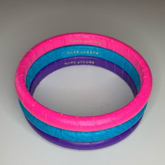 Marc Jacobs Wrapped Leather Bangles - Set of 3 - Picture 1 of 8